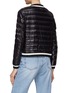 Back View - Click To Enlarge - HERNO - Lurex Trim Crewneck Front Zip Puffer Jacket