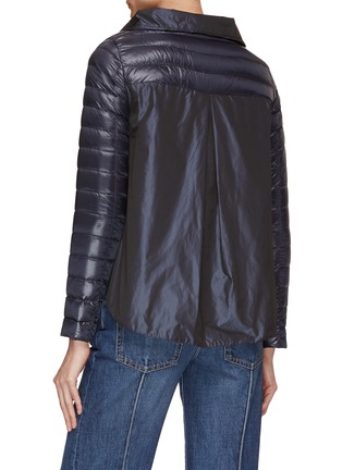 Back View - Click To Enlarge - HERNO - Box Pleat Back Panel High Neck Puffer Jacket