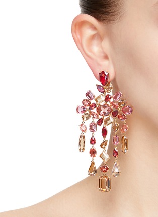 Figure View - Click To Enlarge - SWAROVSKI - ‘Gema’ Multi Cut Crystal Chandelier Earrings