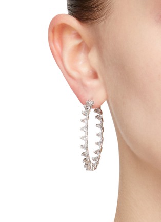 Figure View - Click To Enlarge - SWAROVSKI - ‘Ortyx’ Triangle Step Cut Zirconia Hoop Earrings