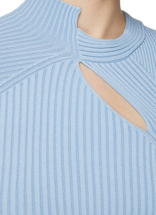  - FENG CHEN WANG - Cutout Detail Asymmetric Hem Mock Neck Ribbed Knit Top