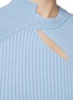 FENG CHEN WANG - Cutout Detail Asymmetric Hem Mock Neck Ribbed Knit Top