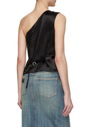 Back View - Click To Enlarge - ACNE STUDIOS - Silky Back Panel One Shoulder Suiting Vest