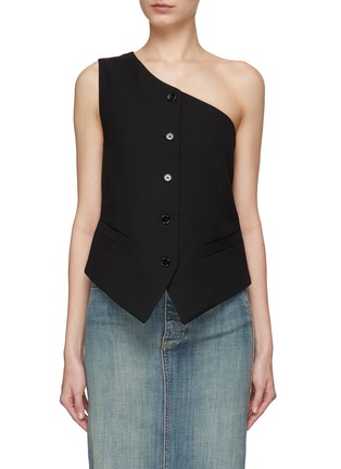 Main View - Click To Enlarge - ACNE STUDIOS - Silky Back Panel One Shoulder Suiting Vest