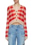 Main View - Click To Enlarge - ACNE STUDIOS - Gingham Check Mohair Blend Knit Cardigan