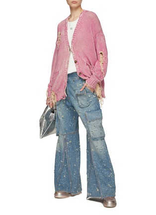 Figure View - Click To Enlarge - ACNE STUDIOS - Wide Leg Cargo Denim Jeans