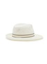Figure View - Click To Enlarge - MAISON MICHEL - ‘Eric’ Logo Jacquard Belt Trim Straw Trillby Hat