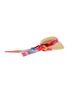 Figure View - Click To Enlarge - MAISON MICHEL - ‘Patty’ Logo Plaque Silk Scarf Belt Raffia Straw Visor Hat
