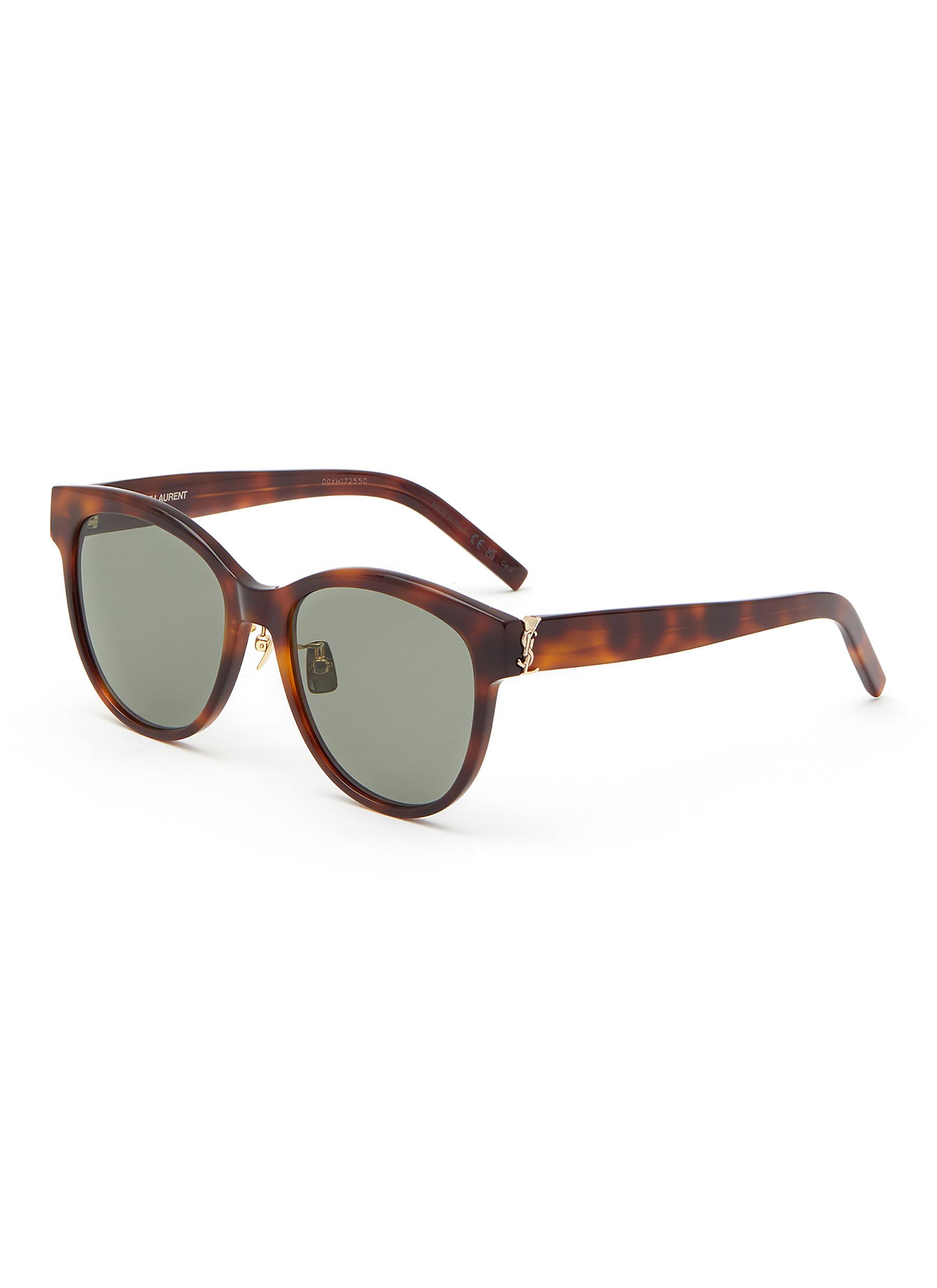 BOTTEGA VENETA  Bold Temple Round Cat Eye Sunglasses