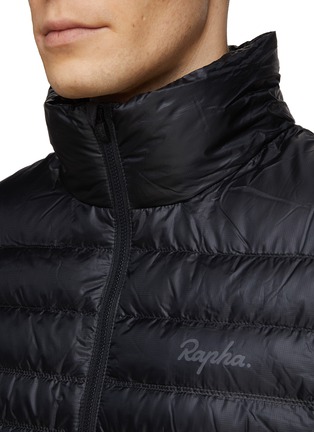 Detail View - Click To Enlarge - RAPHA - ‘EXPLORE’ LOGO PRINT HIGH NECK HOODED DOWN PUFFER JACKET