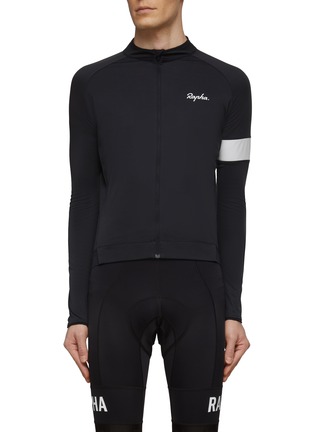 Main View - Click To Enlarge - RAPHA - ‘CORE’ LOGO PRINT MOCK NECK LONG SLEEVE FRONT ZIP TOP