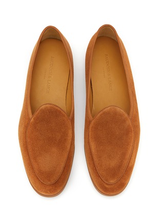 Detail View - Click To Enlarge - BAUDOIN & LANGE - ‘Stride’ Low Vamp Suede Gum Sole Loafers