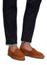 Figure View - Click To Enlarge - BAUDOIN & LANGE - ‘Stride’ Low Vamp Suede Gum Sole Loafers