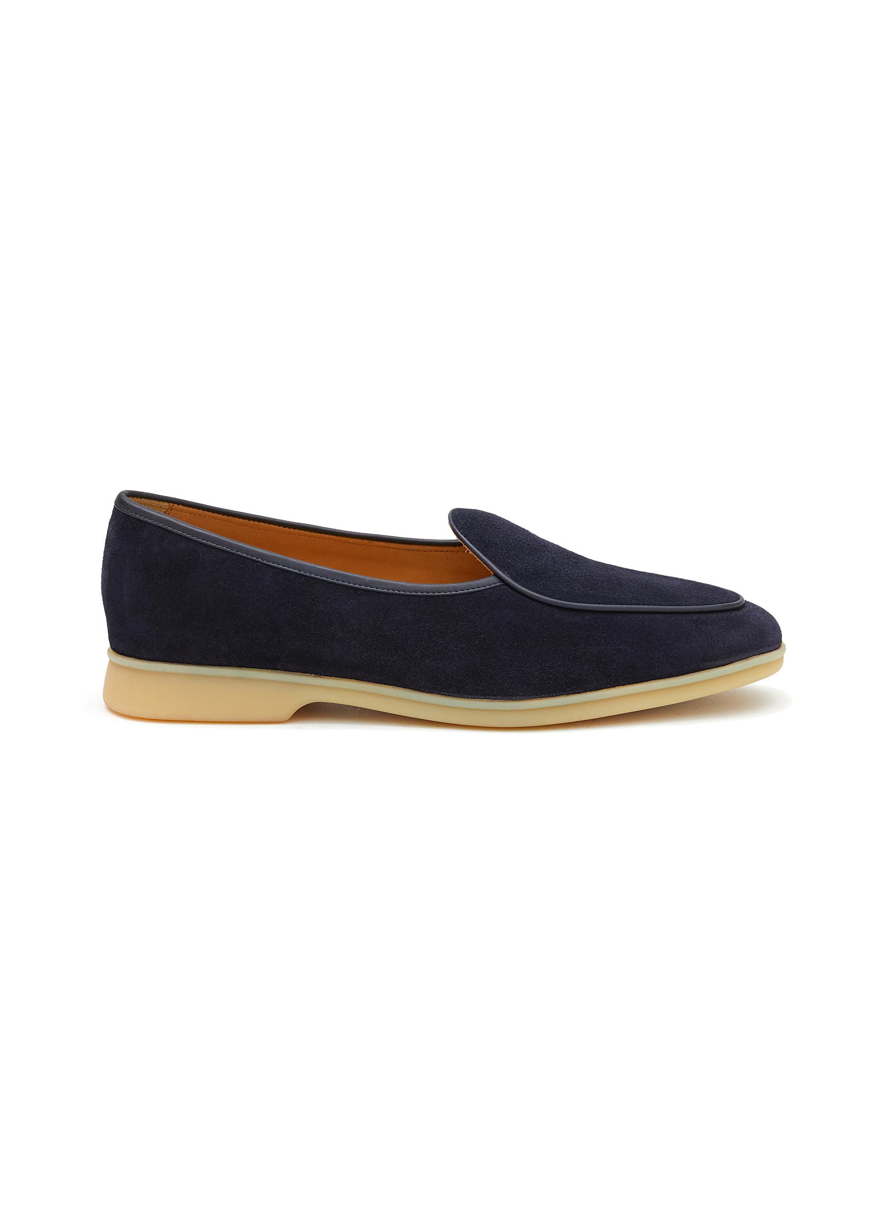 BAUDOIN & LANGE | 'Stride' Low Vamp Suede Natural Gum Sole Loafers