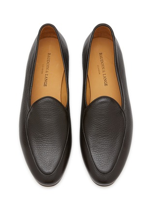 Detail View - Click To Enlarge - BAUDOIN & LANGE - ‘Sagan Classic Plain’ Low Vamp Pebble Grain Leather Loafers