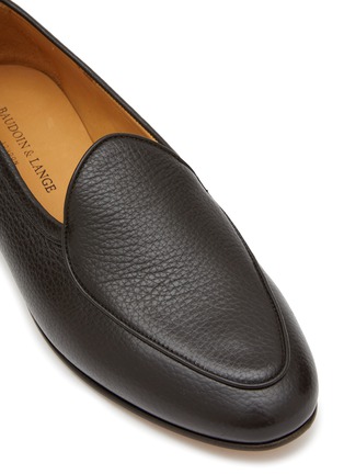 Detail View - Click To Enlarge - BAUDOIN & LANGE - ‘Sagan Classic Plain’ Low Vamp Pebble Grain Leather Loafers