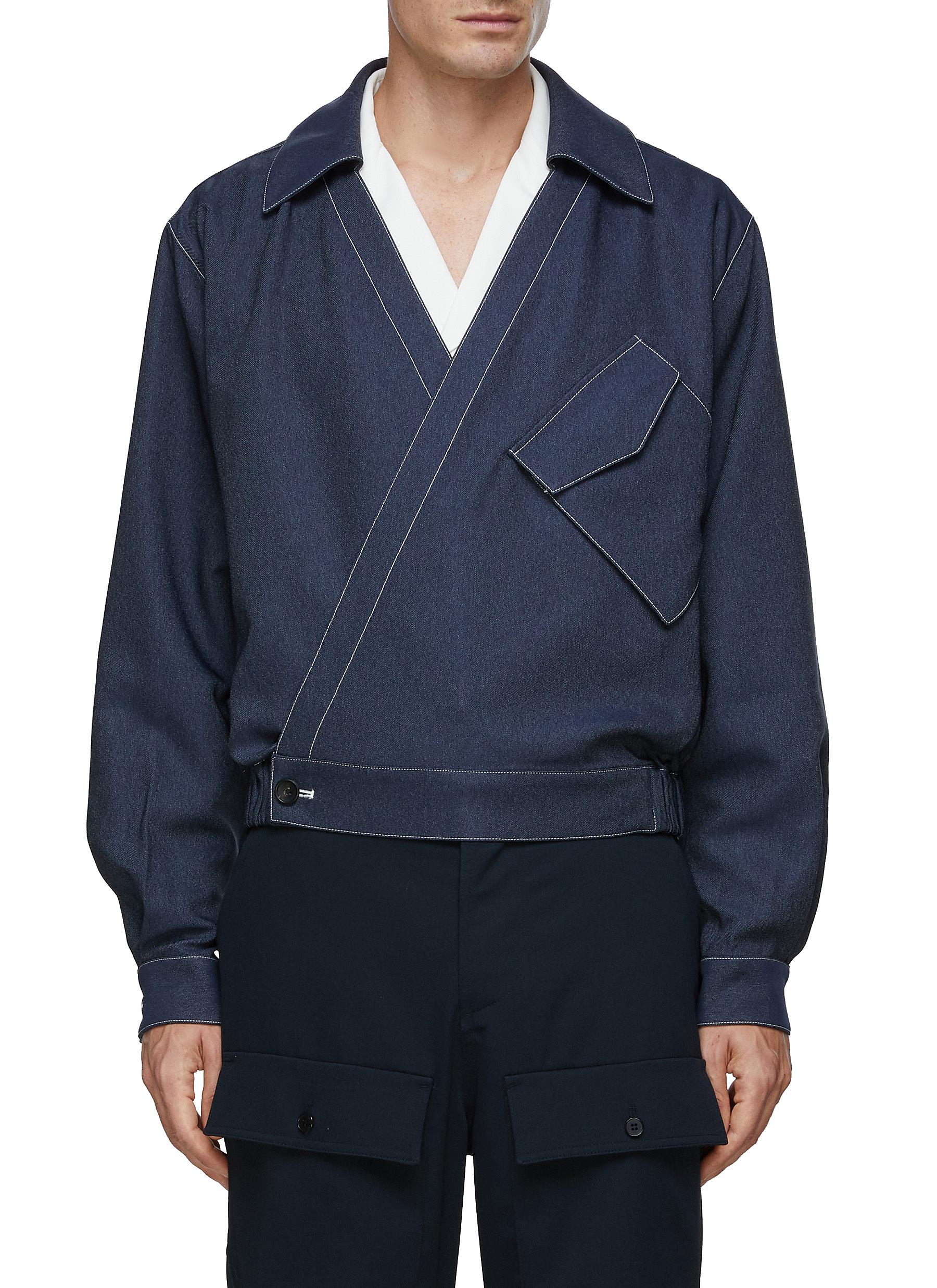 Re: By Maison Sans Titre Elasticated Hem Wrap Front Shirt Jacket 