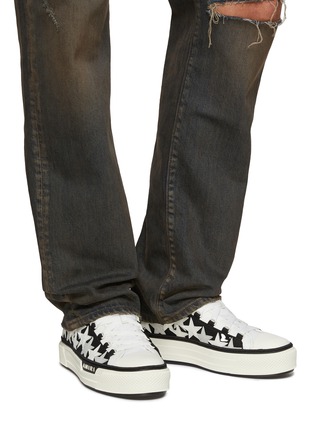 Figure View - Click To Enlarge - AMIRI - ‘STARS’ LOW TOP LACE UP CANVAS SNEAKERS