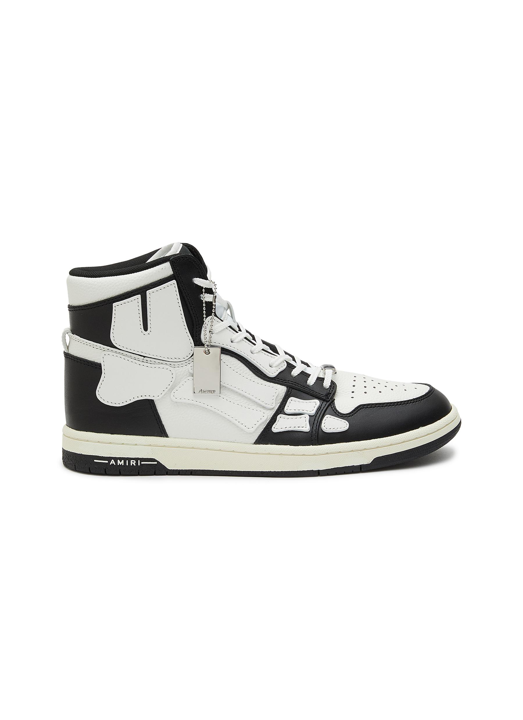 AMIRI ‘SKEL' HIGH TOP LACE UP LEATHER SNEAKERS