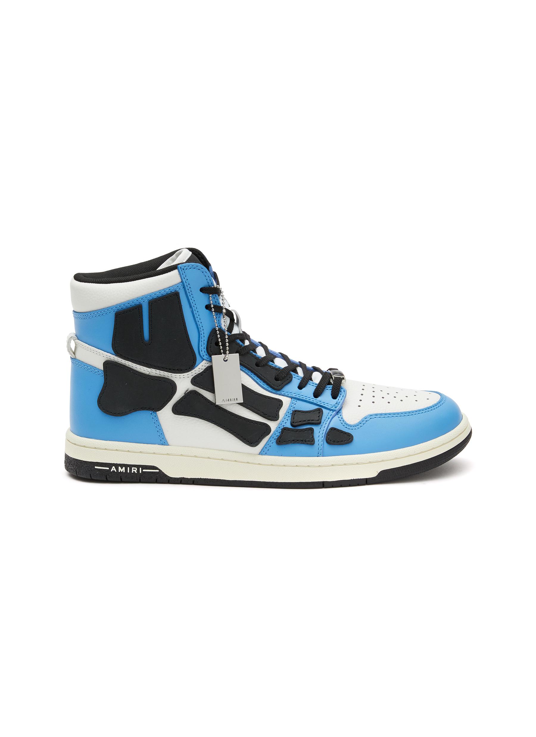 AMIRI ‘SKEL' HIGH TOP LACE UP LEATHER SNEAKERS