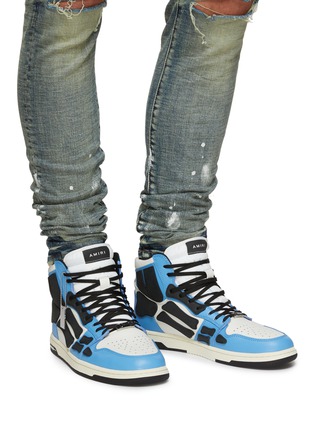 Figure View - Click To Enlarge - AMIRI - ‘SKEL’ HIGH TOP LACE UP LEATHER SNEAKERS