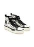 Detail View - Click To Enlarge - AMIRI - ‘BANDANA’ LOGO EMBROIDERED HIGH TOP LACE UP CANVAS SNEAKERS