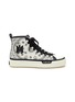 Main View - Click To Enlarge - AMIRI - ‘BANDANA’ LOGO EMBROIDERED HIGH TOP LACE UP CANVAS SNEAKERS