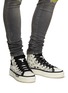 Figure View - Click To Enlarge - AMIRI - ‘BANDANA’ LOGO EMBROIDERED HIGH TOP LACE UP CANVAS SNEAKERS