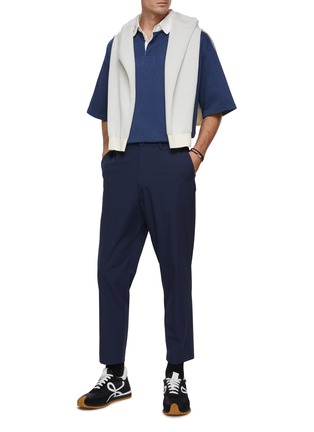 Figure View - Click To Enlarge - MANORS - Straight Leg Contrasting Logo Detail Trousers