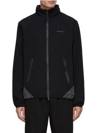 Main View - Click To Enlarge - MANORS - Stand Collar Detachable Hood Zip Up Course Jacket