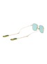 Figure View - Click To Enlarge - GUCCI - Pineapple Charm Metal Frame Green Lens Sunglasses