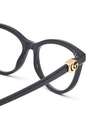 Detail View - Click To Enlarge - GUCCI - Logo Appliqué Acetate Frame Cat Eye Optical Glasses