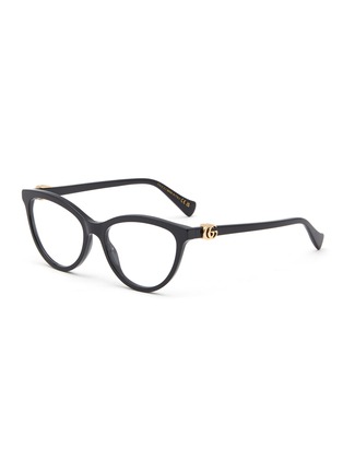 Main View - Click To Enlarge - GUCCI - Logo Appliqué Acetate Frame Cat Eye Optical Glasses