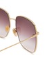 Detail View - Click To Enlarge - GUCCI - Fan Charm Metal Frame Red Gradient Lens Sunglasses