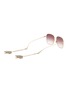 Figure View - Click To Enlarge - GUCCI - Fan Charm Metal Frame Red Gradient Lens Sunglasses