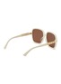 Figure View - Click To Enlarge - GUCCI - Logo Appliqué Square Acetate Frame Brown Lens Sunglasses