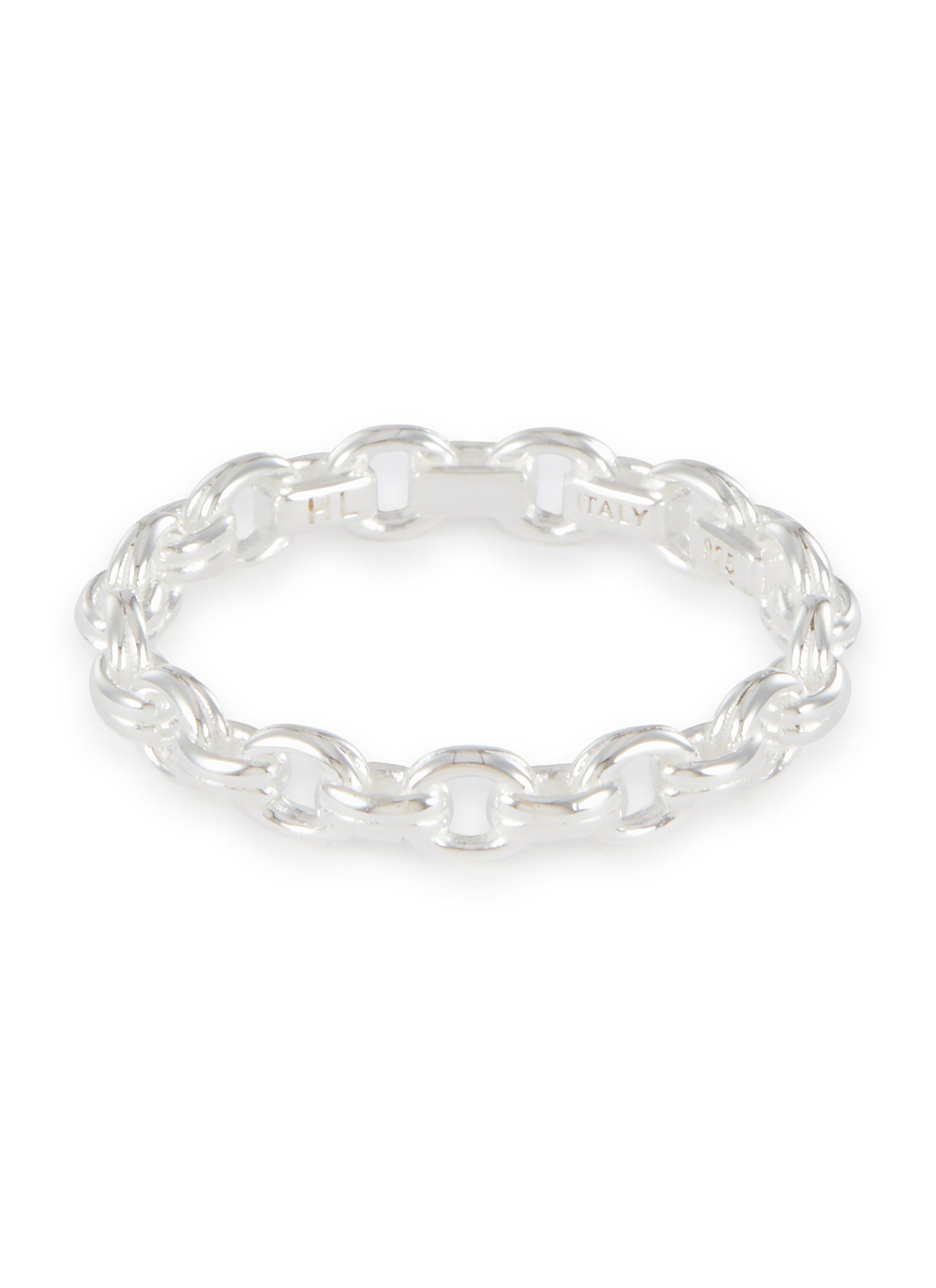 HATTON LABS SILVER TONED METAL HARBOUR CHAIN RING