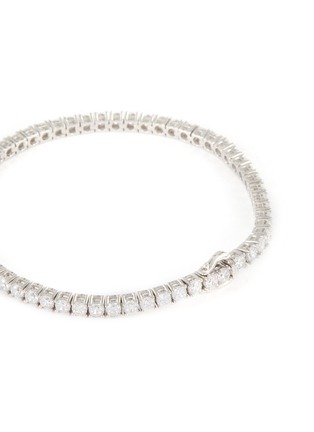 Detail View - Click To Enlarge - HATTON LABS - Zirconia Silver Toned Metal Tennis Bracelet