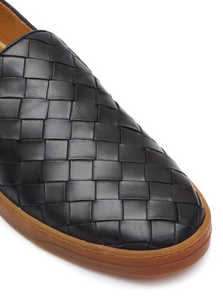 Detail View - Click To Enlarge - HENDERSON - ‘Antiparos’ Woven Leather Slip-On Sneakers