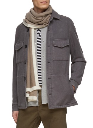 Figure View - Click To Enlarge - JOVENS - CONTRAST EDGE CASHMERE KNIT SCARF