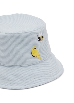 Detail View - Click To Enlarge - THOM BROWNE - Bee And Bird Embroidery Ribbed Bucket Hat