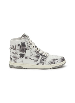 Main View - Click To Enlarge - AMIRI - ‘Skel’ High Top Lace Up Leather Sneakers