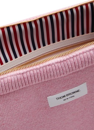 Detail View - Click To Enlarge - THOM BROWNE  - 4 Bar Stripe Merino Wool Sweater Bag