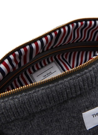 Detail View - Click To Enlarge - THOM BROWNE - 4 Bar Stripe Merino Wool Sweater Bag