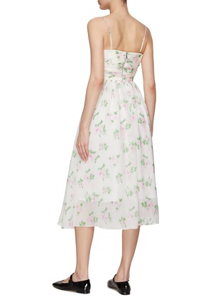 Back View - Click To Enlarge - MING MA - Floral Print Flared Camisole Dress