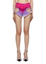 Main View - Click To Enlarge - AREA - Crystal Heart Cut Out Ombre Denim Shorts