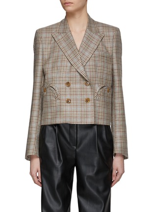 Main View - Click To Enlarge - BLAZÉ MILANO - Spencer Peak Lapel Double Breasted Crop Blazer