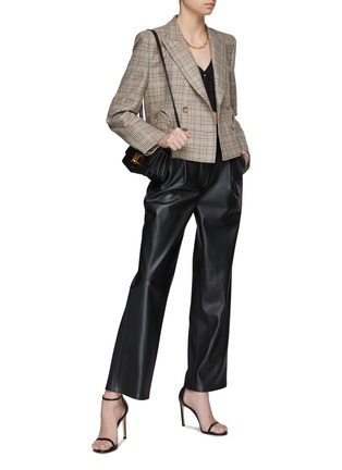 Figure View - Click To Enlarge - BLAZÉ MILANO - Spencer Peak Lapel Double Breasted Crop Blazer