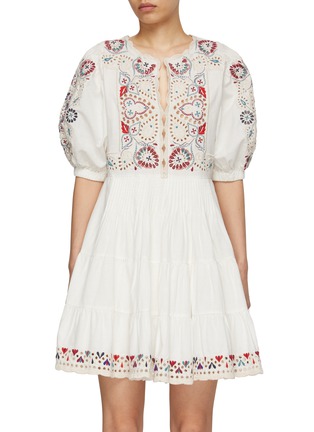 Main View - Click To Enlarge - SEA NEW YORK - ‘Alicia’ Embroidery Puff Sleeve Dress