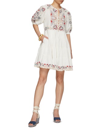 Figure View - Click To Enlarge - SEA NEW YORK - ‘Alicia’ Embroidery Puff Sleeve Dress